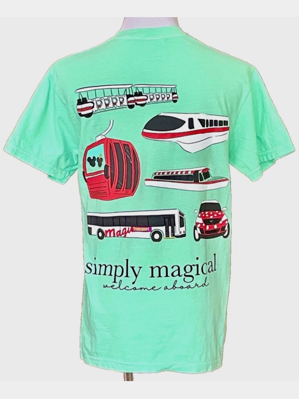 NEW! SIMPLY MAGICAL TRANSPORTATION MONORAIL DISNEY WORLD TEE T-SHIRT ADULT SMALL